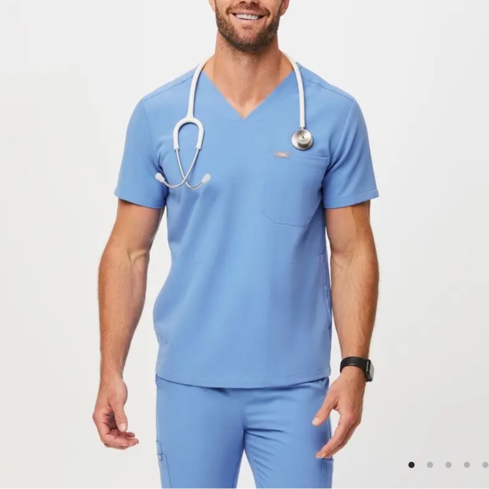 MENS XL FIGS SCRUBS SET CEIL BLUE
